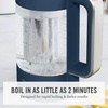 image:imageMartha Stewart Electric Kettle with Removable Stainless Steel Tea Infuser Glass Carafe17L 7 Cups Hot Water Boiler 4 Presets Keep Warm amp Auto ShutOff Cordless 360 Swivel Base Linen CreamIndigo Blue